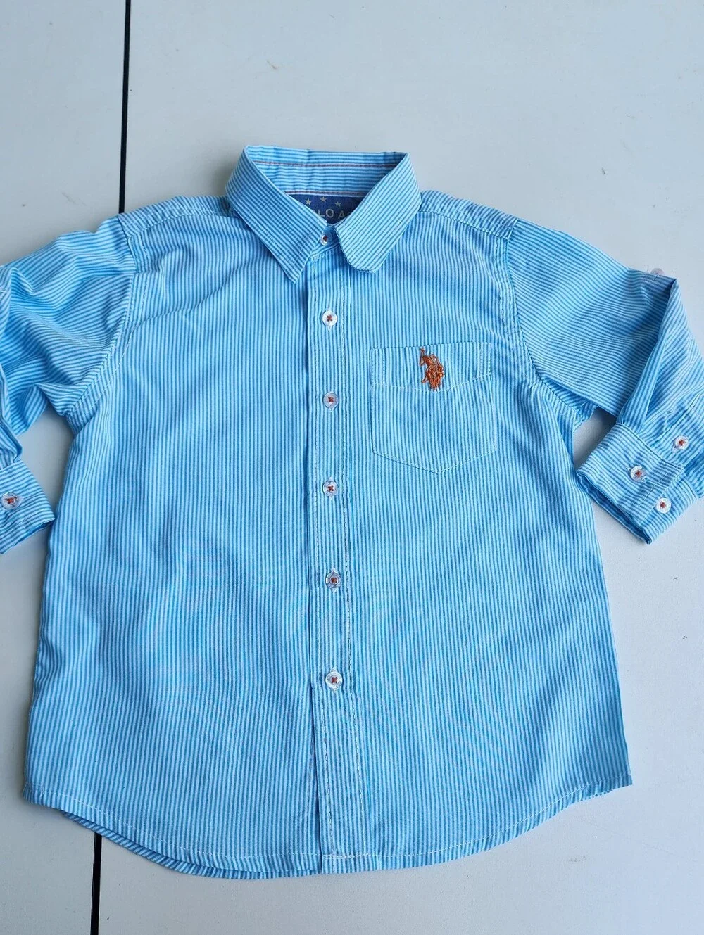 Lot Of 4 Boys Place Us Polo Assn Blue White Black Heao Aqua Button Toddler Sz 3T